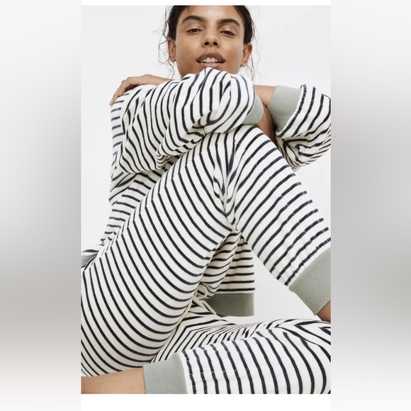 MADEWELL XS MWL Velour Slim Joggers in Stripe (JOGGER ONLY) - Picture 2 of 7